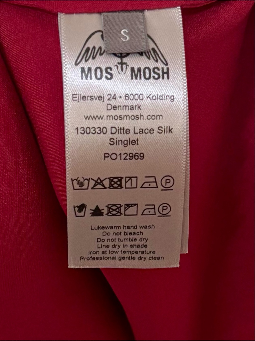 MOS MOSH| NEW Ruby Red Silk Eyelash Lace Trim Cami Blouse Sz S NWT - Picture 8 of 8